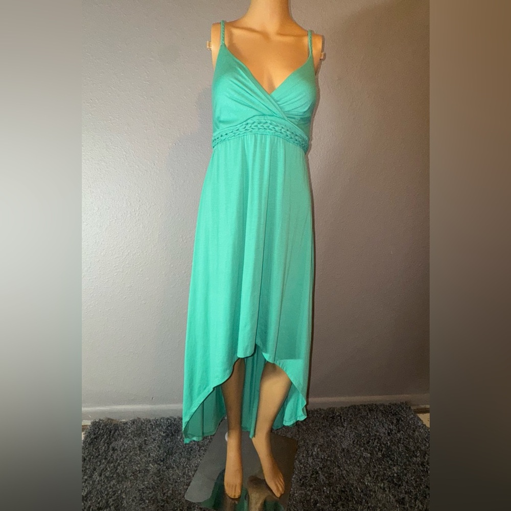 Red Camel Teal High Low Dress
